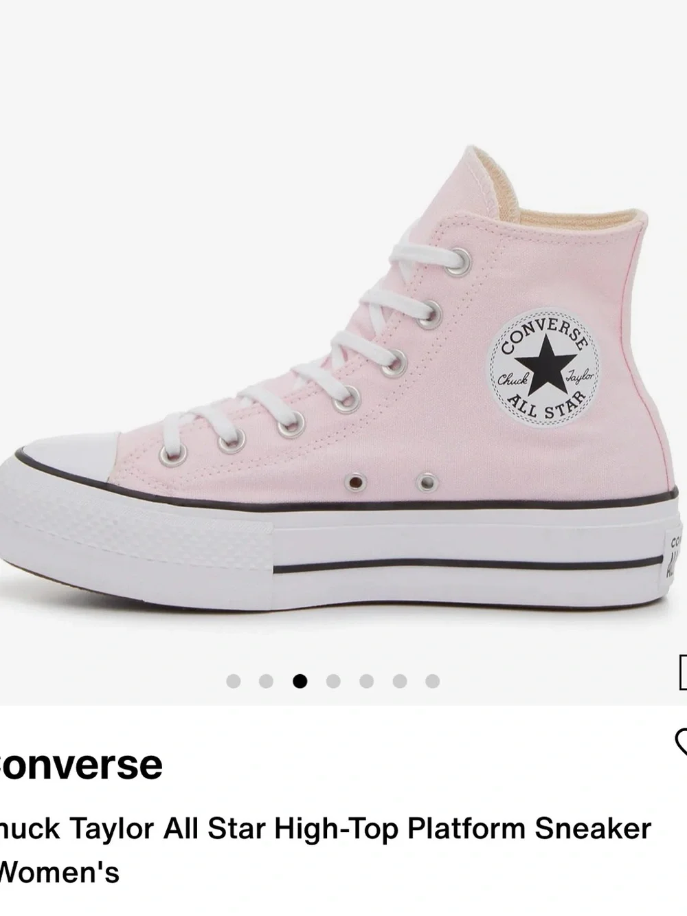 Converse High-Top Platform Sneaker in Light Pink
